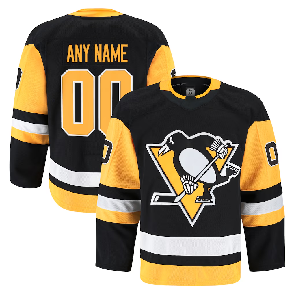 Kdoa Custom P.Penguins Black Home Authentic Pro Jerseys