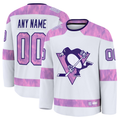Kdoa Custom P.Penguins White 2024 Hockey Fights Cancer Jerseys