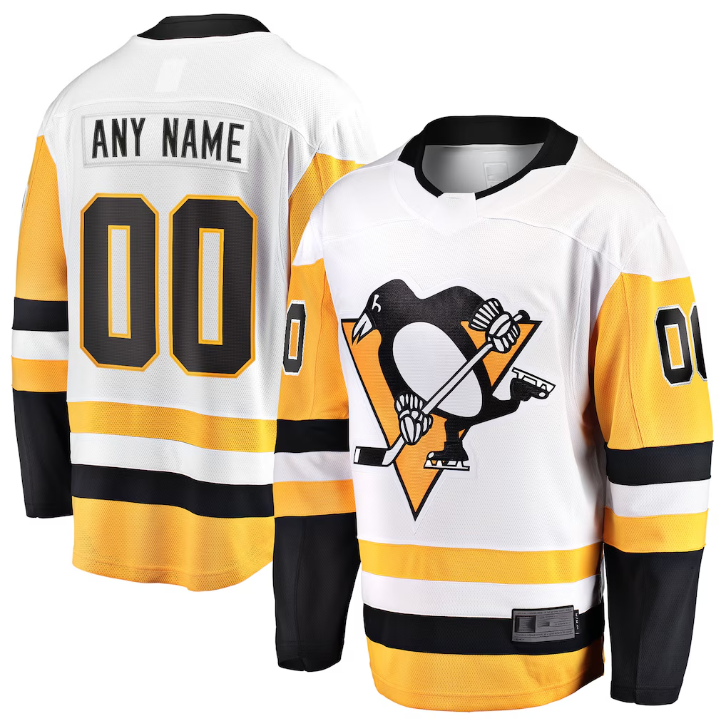 Kdoa Custom P.Penguins White Away Breakaway Jerseys