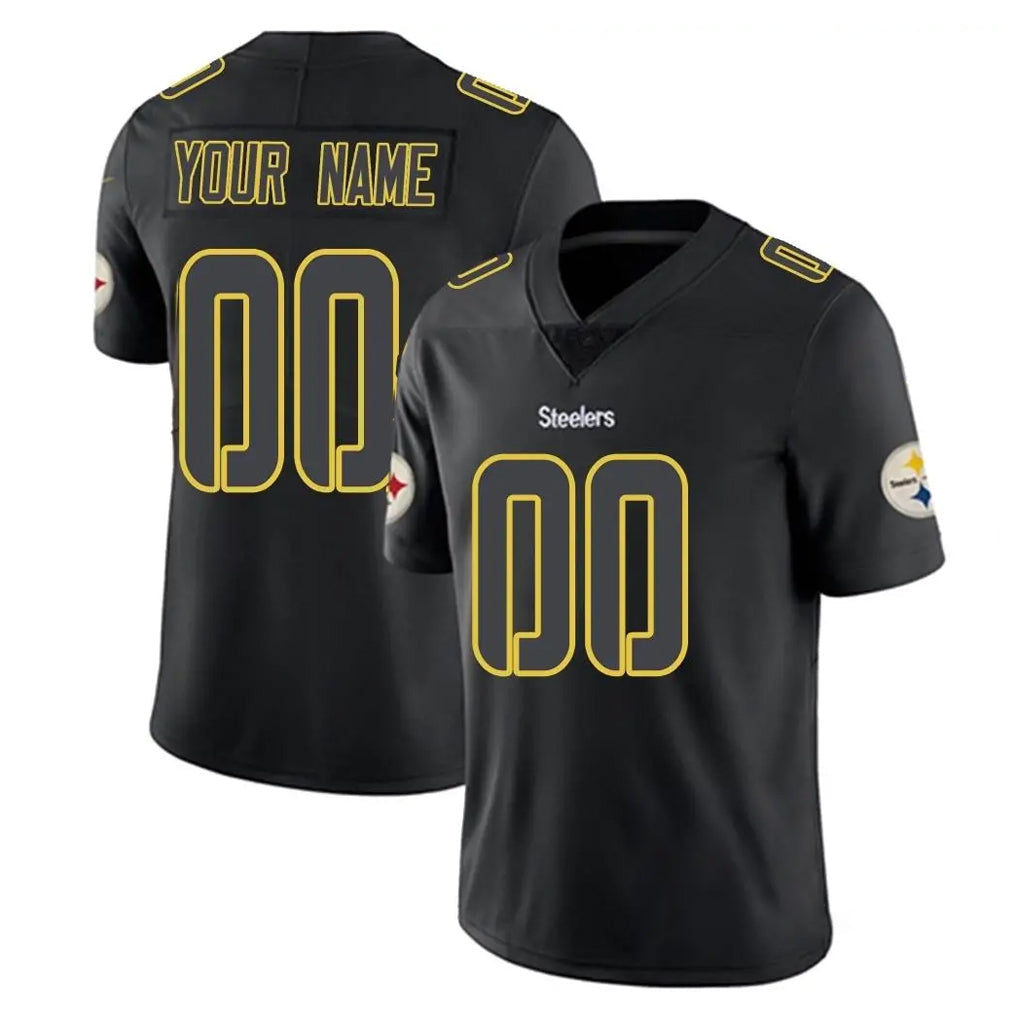 Kdoa Custom P.Steelers Black Impact Limited Home Game Any Name & Numbers Stitched Jerseys
