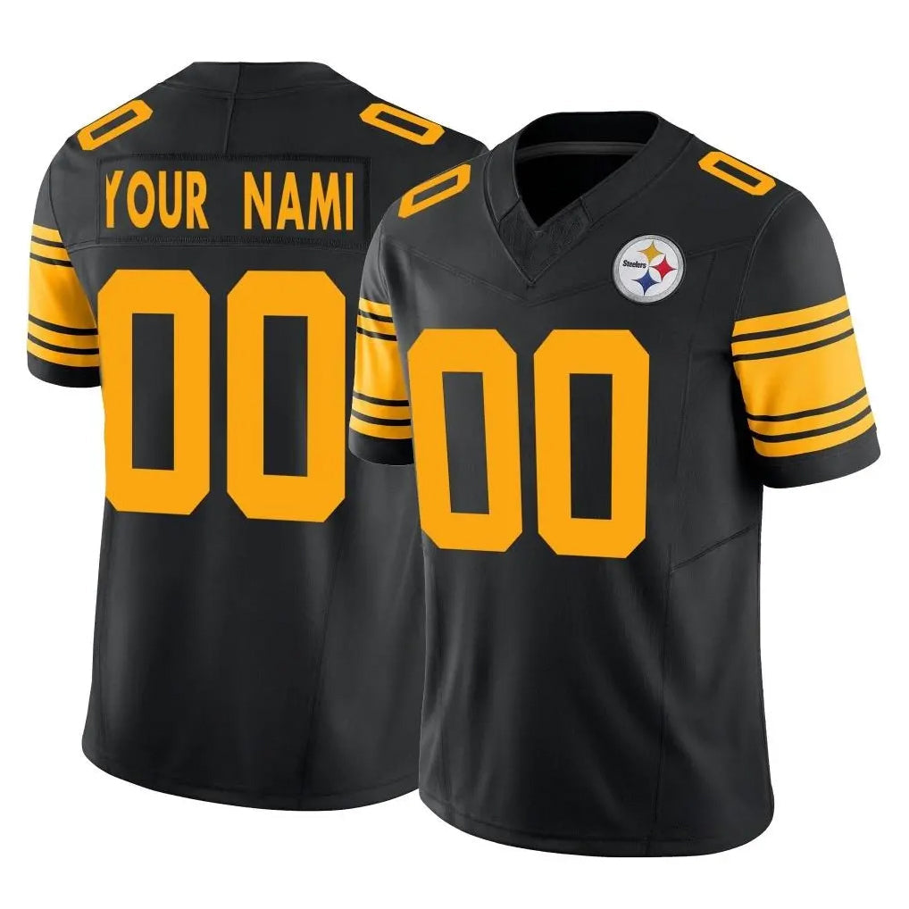 Kdoa Custom P.Steelers Black Limited 2nd Alternate Vapor F.U.S.E. Home Game Any Name & Numbers Stitched Jerseys