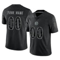 Kdoa Custom P.Steelers Black Reflective Limited Home Game Any Name & Numbers Stitched Jerseys