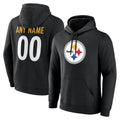 Kdoa Custom P.Steelers Blck LOGO Pullover Hoodies Limited Any Name & Numbers Stitched Jerseys
