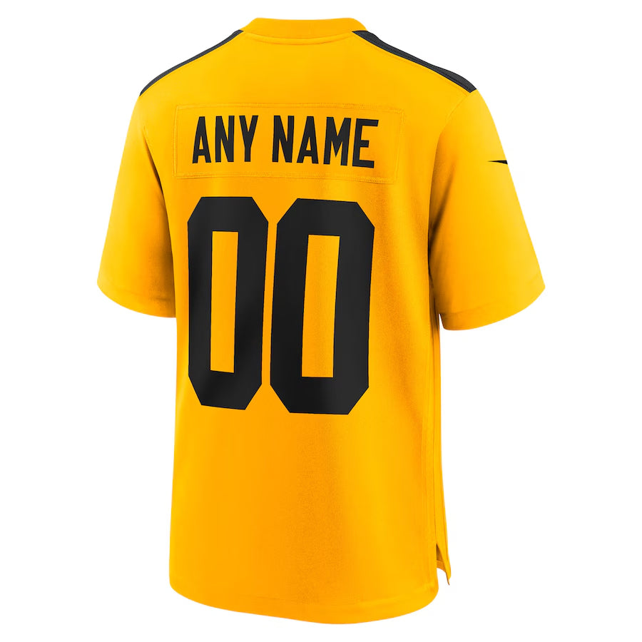 Kdoa Custom P.Steelers Gold Alternate Game Stitched Jerseys