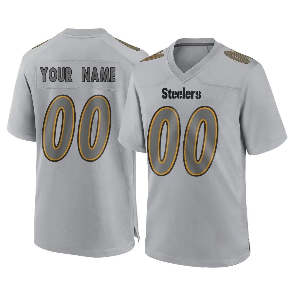Kdoa Custom P.Steelers Gray Atmosphere Fashion Home Game Any Name & Numbers Stitched Jerseys