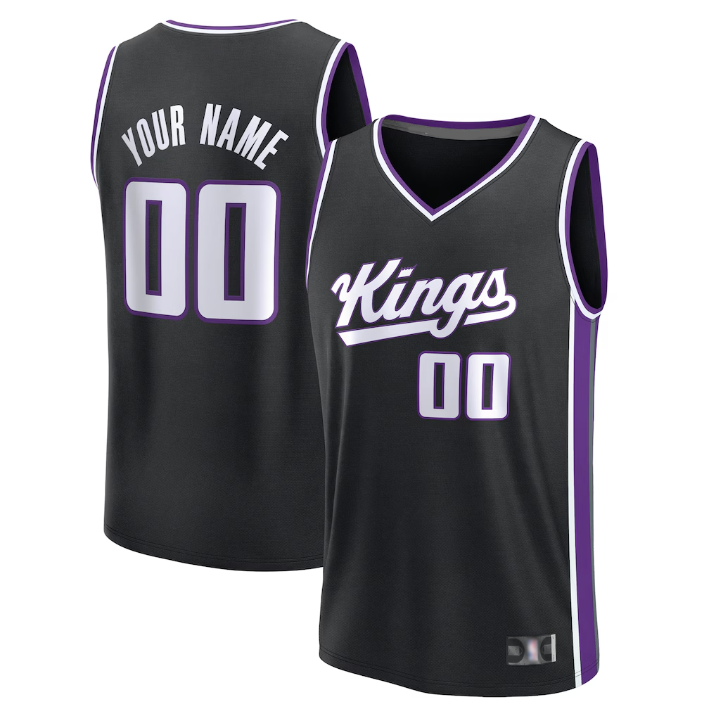 Kdoa Custom S.Kings Fanatics Black Fast Break Jerseys - Icon Edition