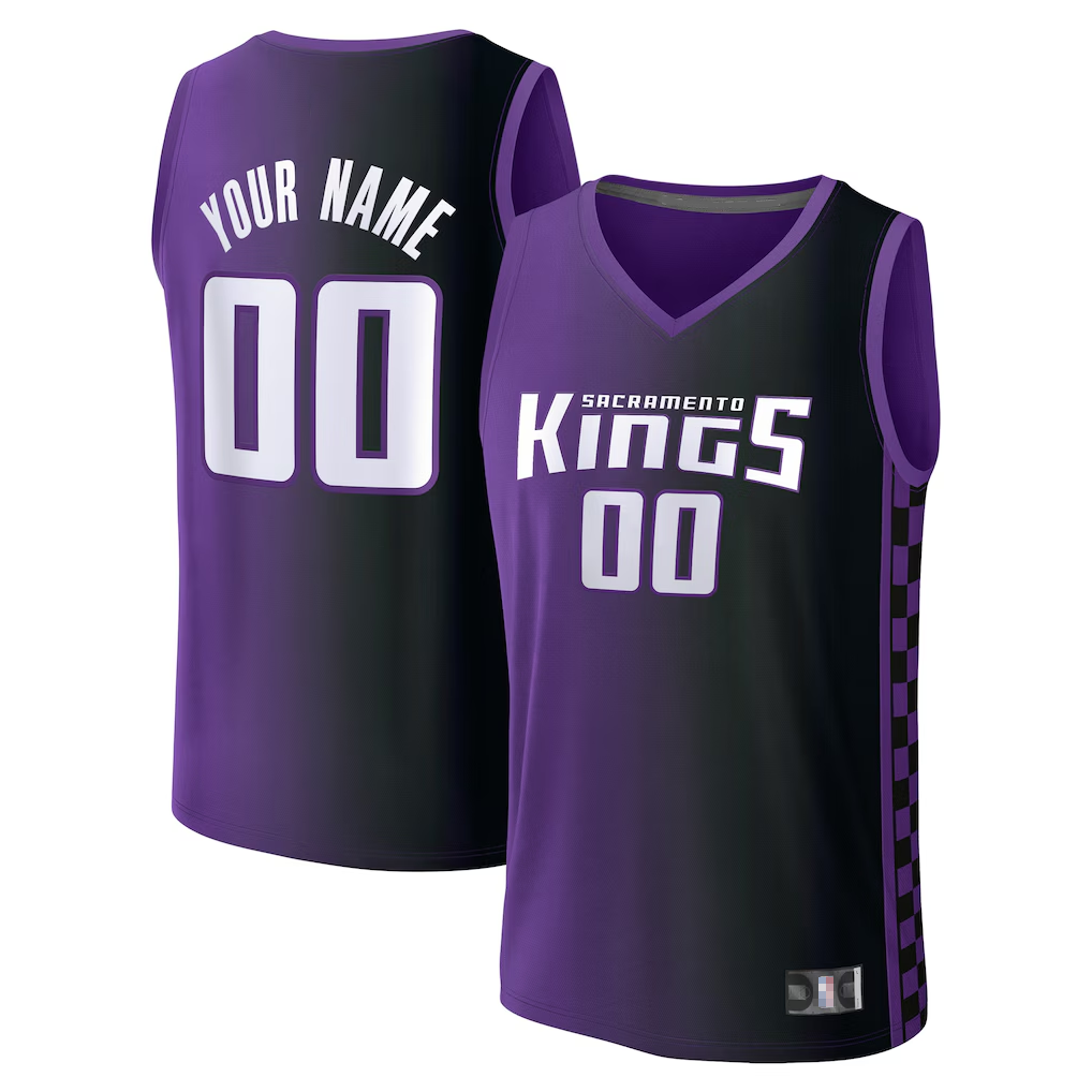 Kdoa Custom S.Kings Fanatics Purple Fast Break Replica Jerseys - Statement Edition