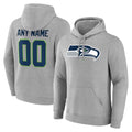 Kdoa Custom S.Seahawks Gray LOGO Pullover Hoodies Game Any Name & Numbers Stitched Jerseys