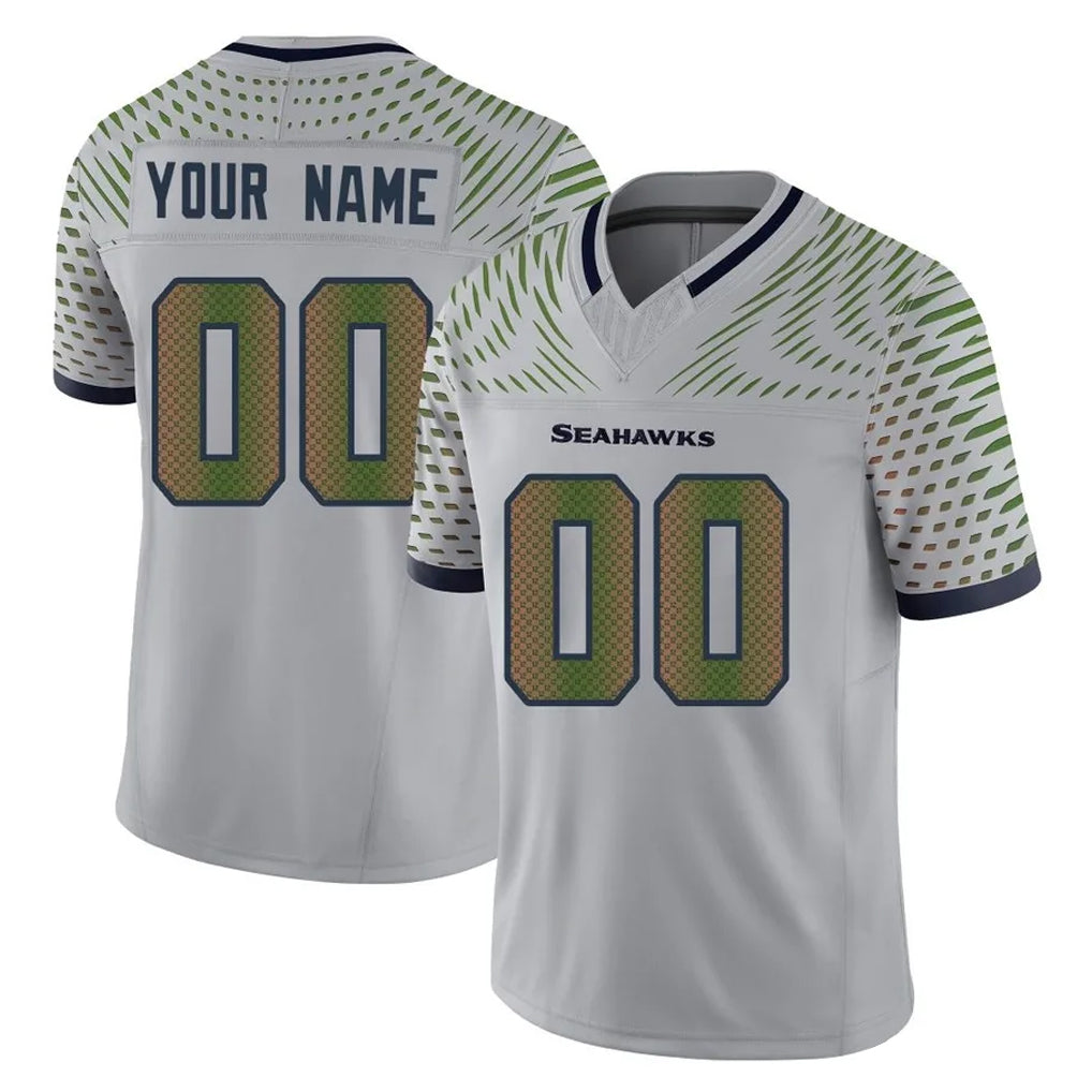 Kdoa Custom S.Seahawks Grey Limited 2025 Rivalries Collection Home Game Any Name & Numbers Stitched Jerseys