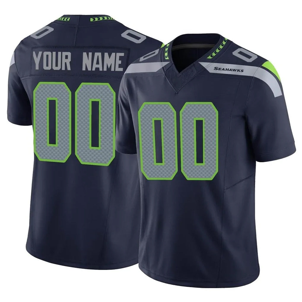 Kdoa Custom S.Seahawks Navy Limited Vapor F.U.S.E. Home Game Any Name & Numbers Stitched Jerseys