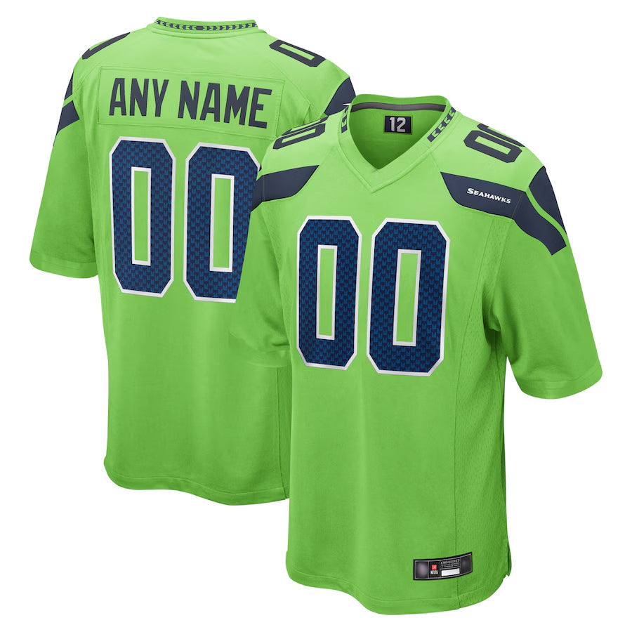 Kdoa Custom S.Seahawks Neon Green Alternate Game Stitched Jerseys