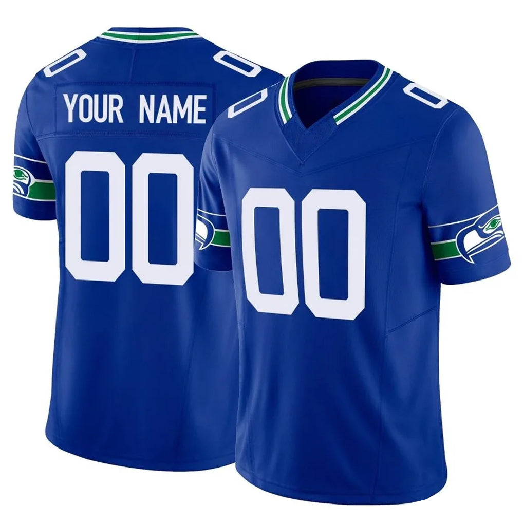 Kdoa Custom S.Seahawks Royal Limited Throwback Vapor F.U.S.E. Home Game Any Name & Numbers Stitched Jerseys