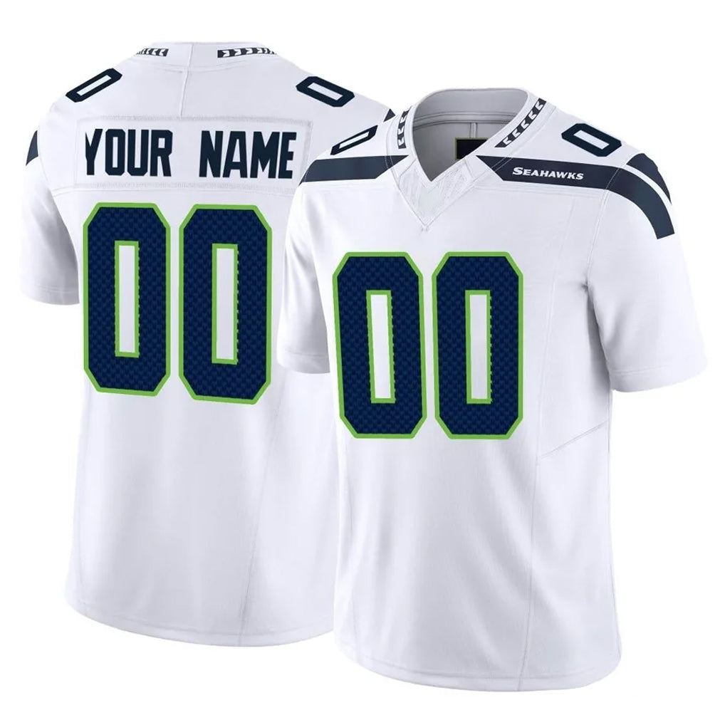 Kdoa Custom S.Seahawks White Limited Vapor F.U.S.E. Home Game Any Name & Numbers Stitched Jerseys