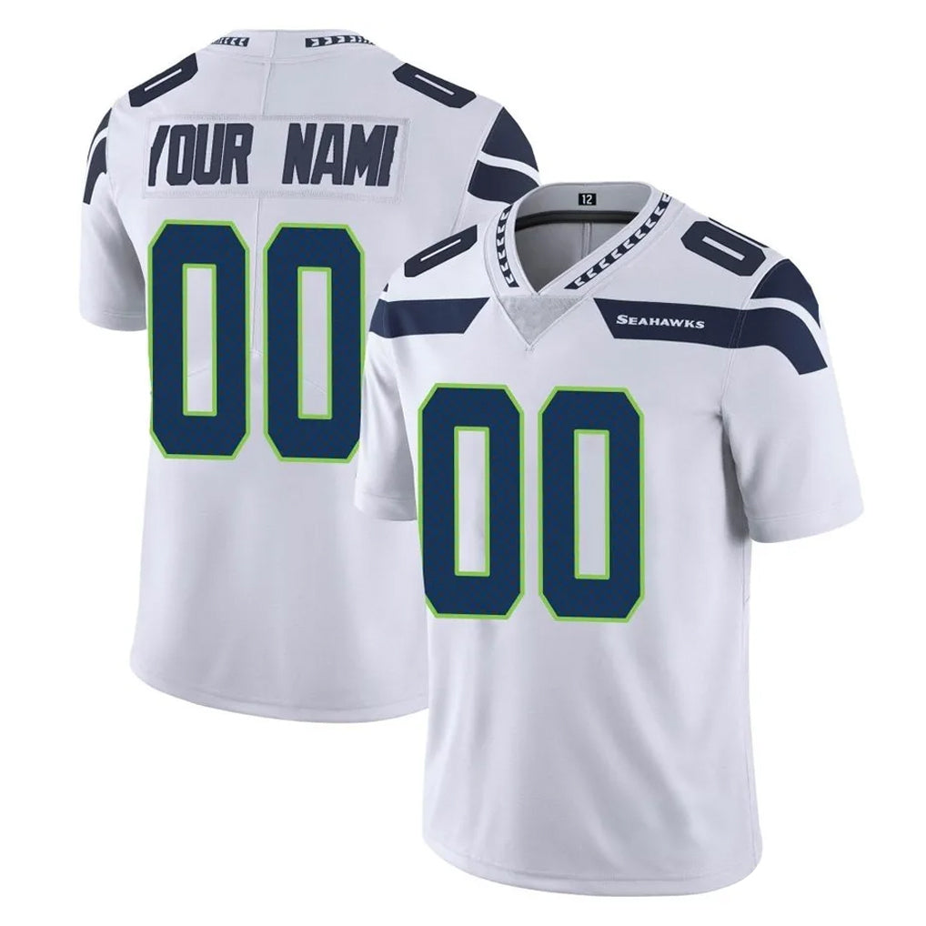 Kdoa Custom S.Seahawks White Limited Vapor Untouchable Home Game Any Name & Numbers Stitched Jerseys