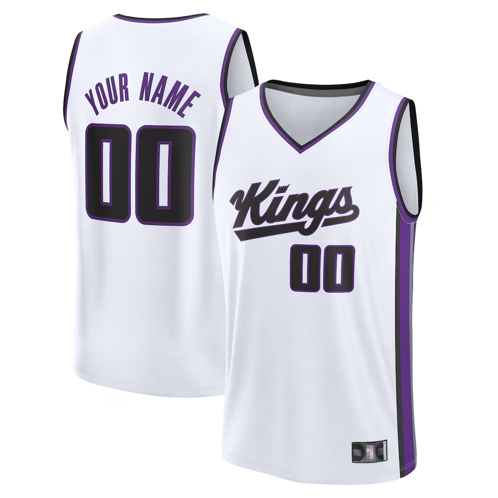 Kdoa Custom S.kings Fanatics White Fast Break Jerseys - Association Edition