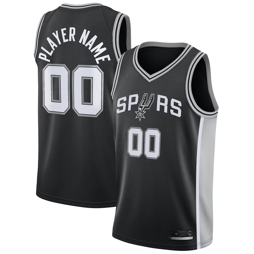 Kdoa Custom SA.Spurs Black Swingman Jerseys - Icon Edition