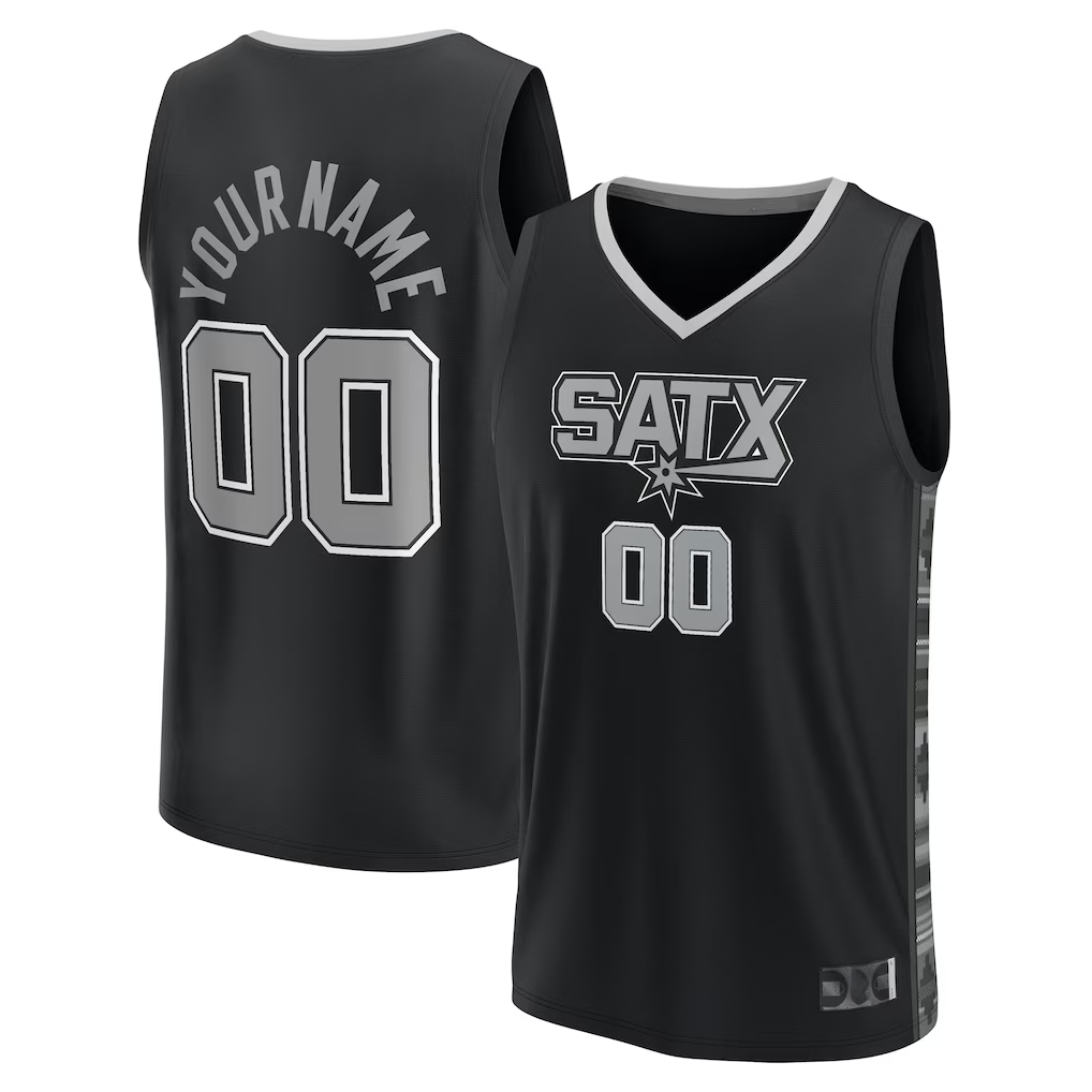 Kdoa Custom SA.Spurs Fanatics Black Fast Break Replica Jerseys - Statement Edition