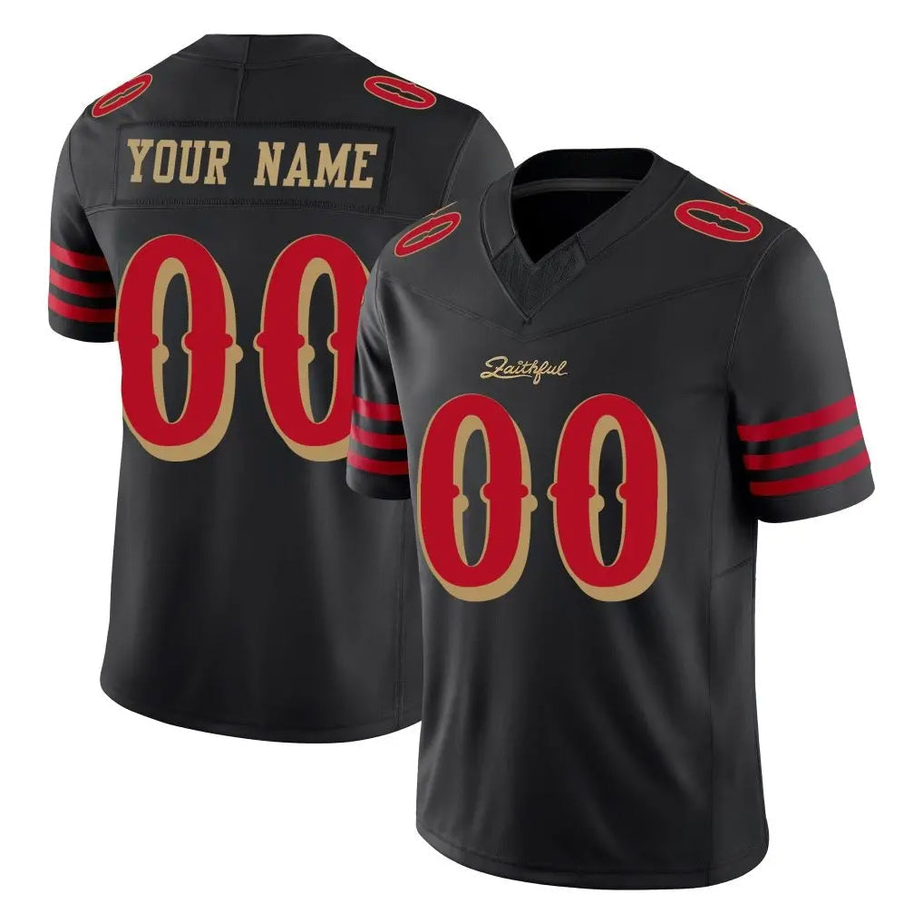 Kdoa Custom SF.49ers Black Limited Rivalries Collection Home Game Any Name & Numbers Stitched Jerseys