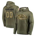 Kdoa Custom SF.49ers Olive Salute to Service Pullover Hoodie Home Game Any Name & Numbers Stitched Jerseys