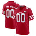 Kdoa Custom SF.49ers Red 80th Game Home Any Name & Numbers Stitched Jerseys