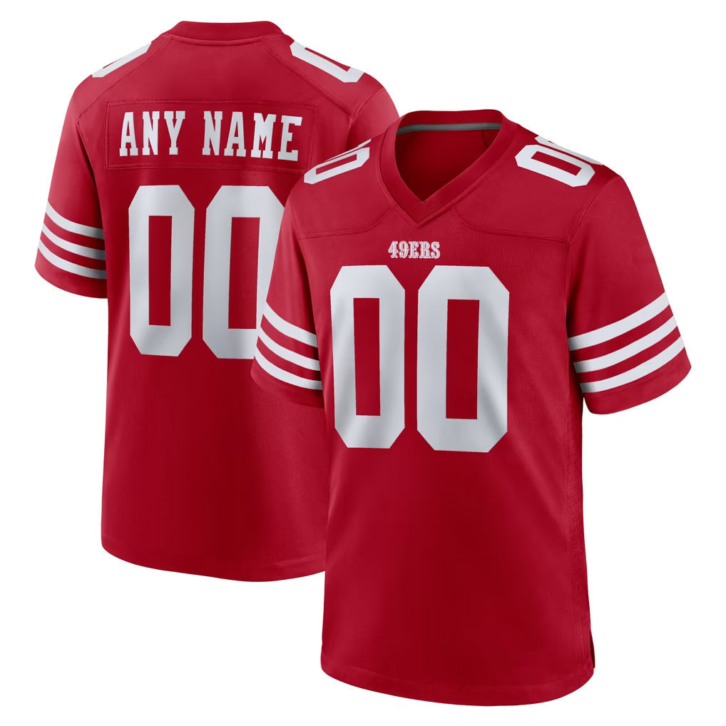 Kdoa Custom SF.49ers Red Game Home Any Name & Numbers Stitched Jerseys