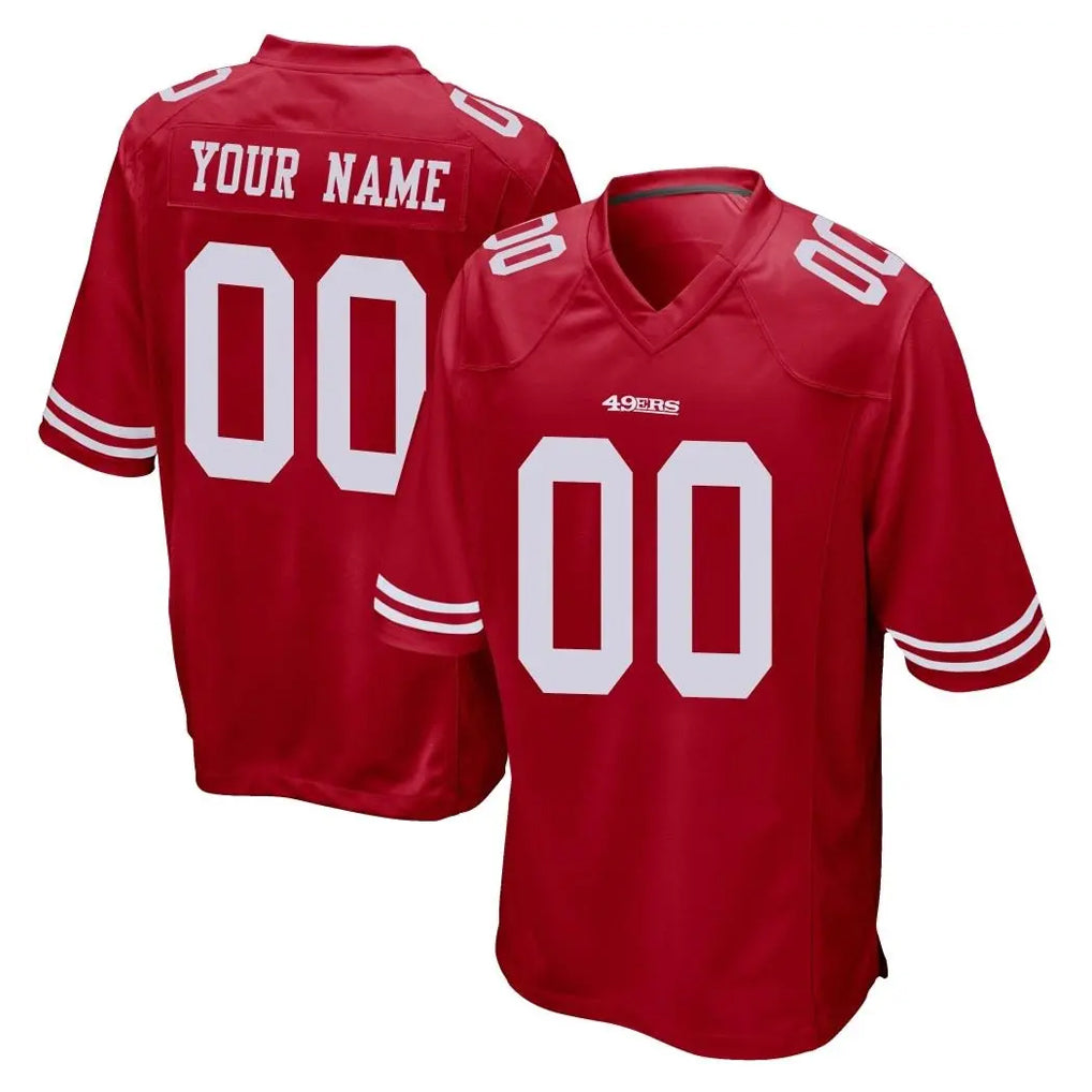 Kdoa Custom SF.49ers Red Home Game Any Name & Numbers Stitched Jerseys