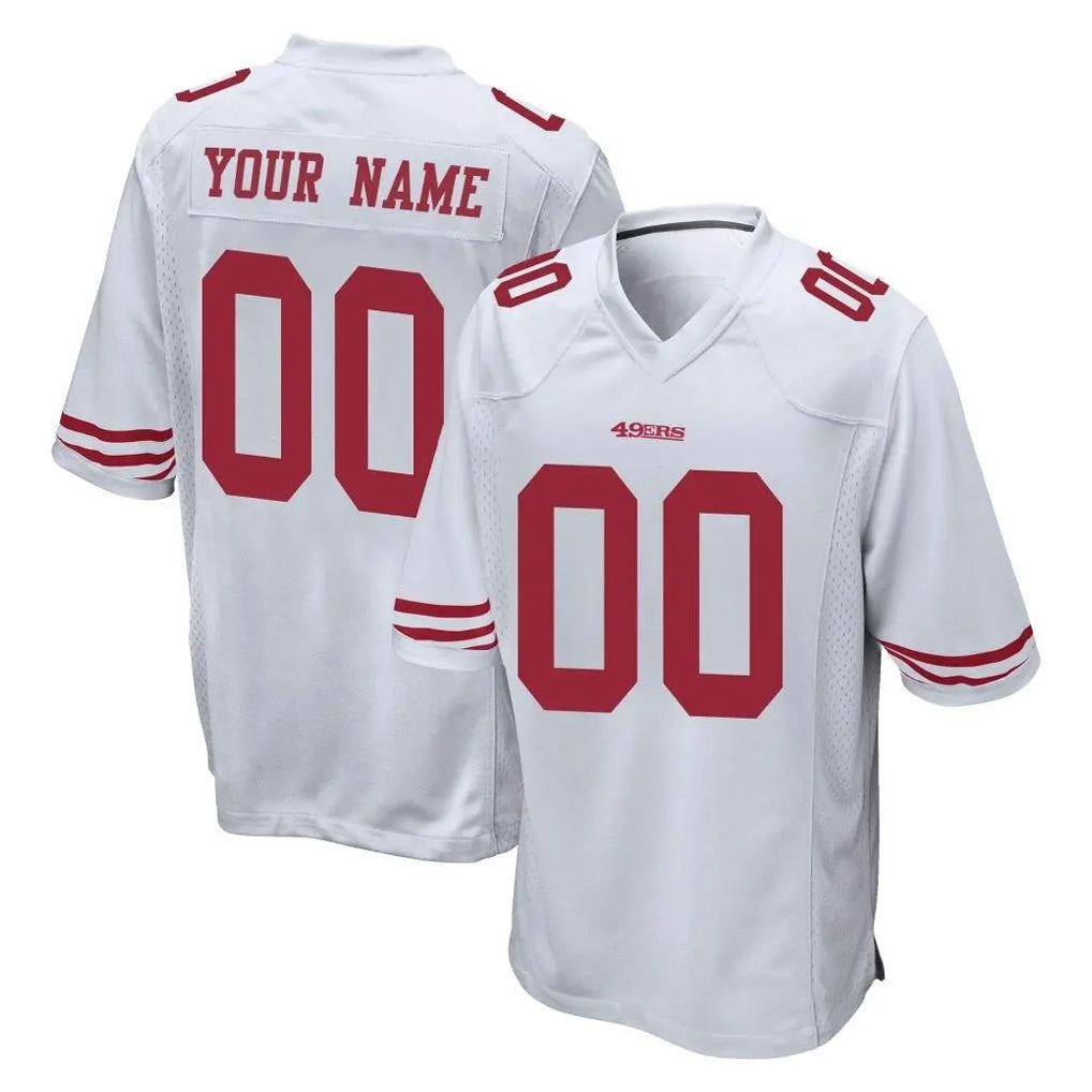 Kdoa Custom SF.49ers White Home Game Any Name & Numbers Stitched Jerseys