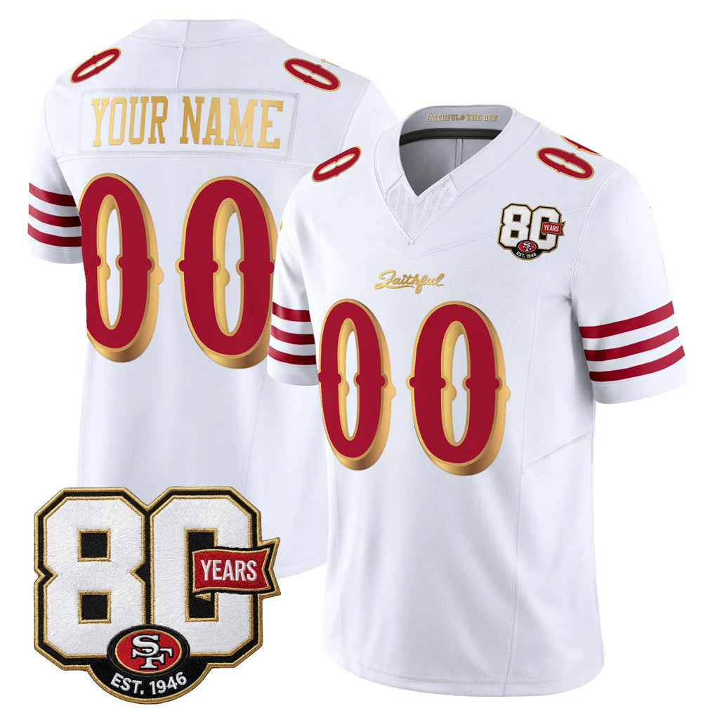 Kdoa Custom SF.49ers White Limited 80th Rivalries Collection Home Game Any Name & Numbers Stitched Jerseys