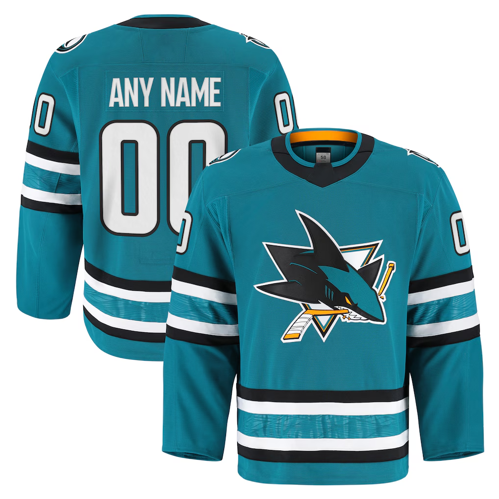 Kdoa Custom S.Jose Sharks Teal Home Authentic Pro Jerseys