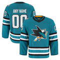 Kdoa Custom S.Jose Sharks Teal Home Authentic Pro Jerseys