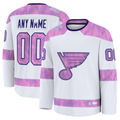 Kdoa Custom St.L.Blues White 2024 Hockey Fights Cancer Practice Jerseys