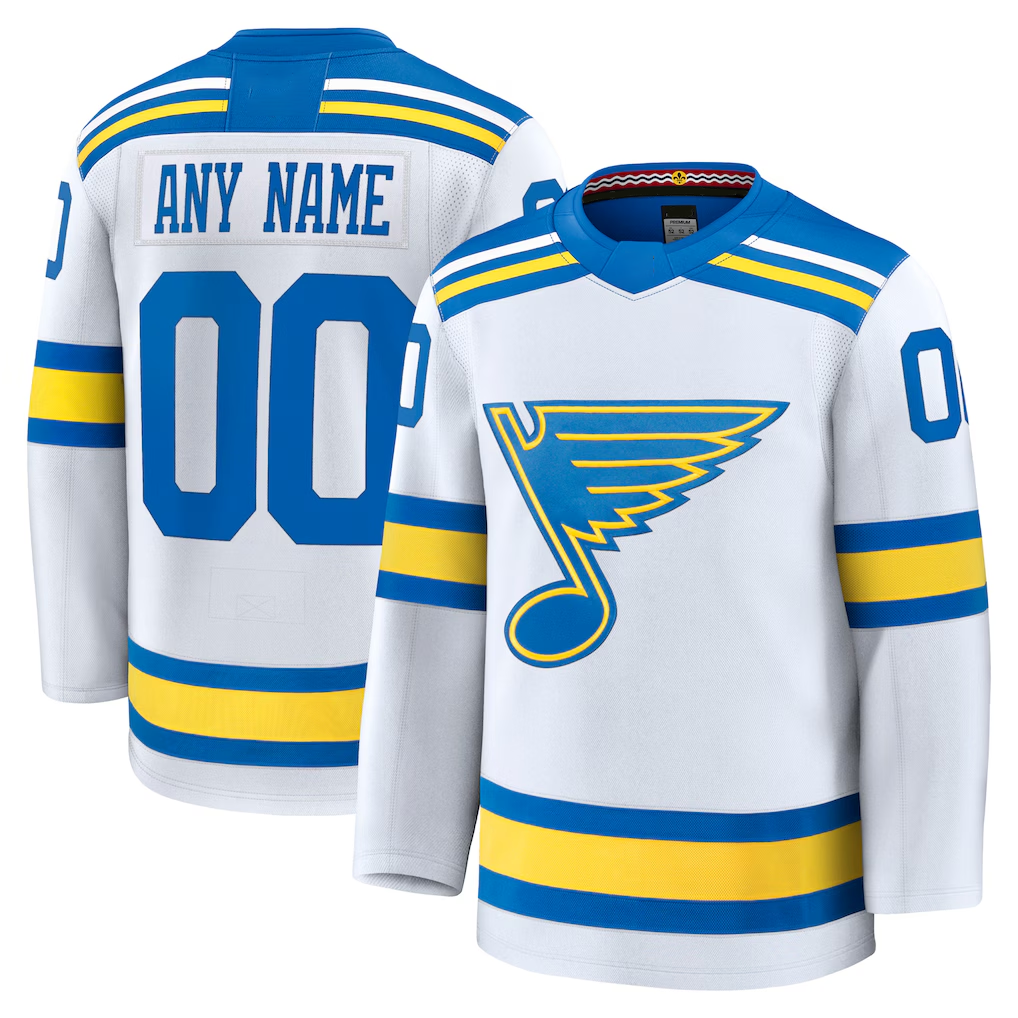 Kdoa Custom St.L.Blues White Away Premium Jerseys