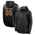 Kdoa Custom T.Titans Black Salute to Service Sideline Performance Pullover Hoodies Home Game Any Name & Numbers Stitched Jerseys