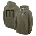 Kdoa Custom T.Titans Olive Salute to Service Hoodies Home Game Any Name & Numbers Stitched Jerseys