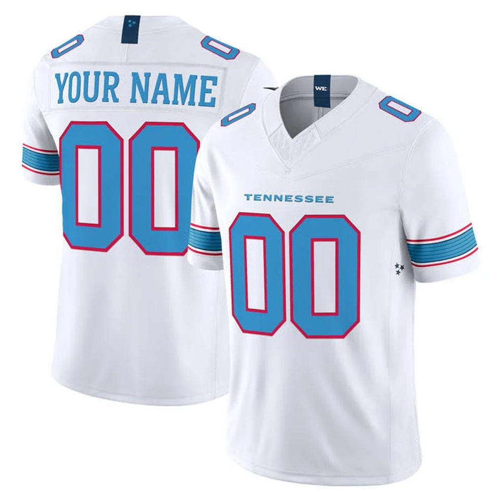 Kdoa Custom T.Titans White Limited Vapor F.U.S.E. Home Game Any Name & Numbers Stitched Jerseys