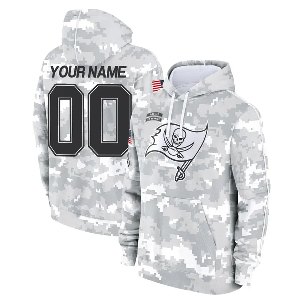 Kdoa Custom TB.Buccaneers Arctic Camo Limited Salute to Service Pullover Hoodies Game Any Name & Numbers Stitched Jerseys