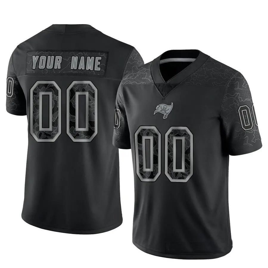 Kdoa Custom TB.Buccaneers Black RFLCTV Limited Stitched Jerseys