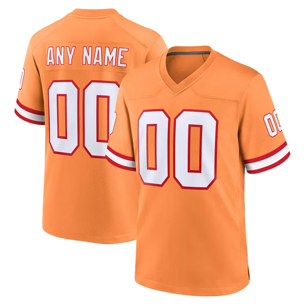 Kdoa Custom TB.Buccaneers Orange Throwback Home Game Any Name & Numbers Stitched Jerseys