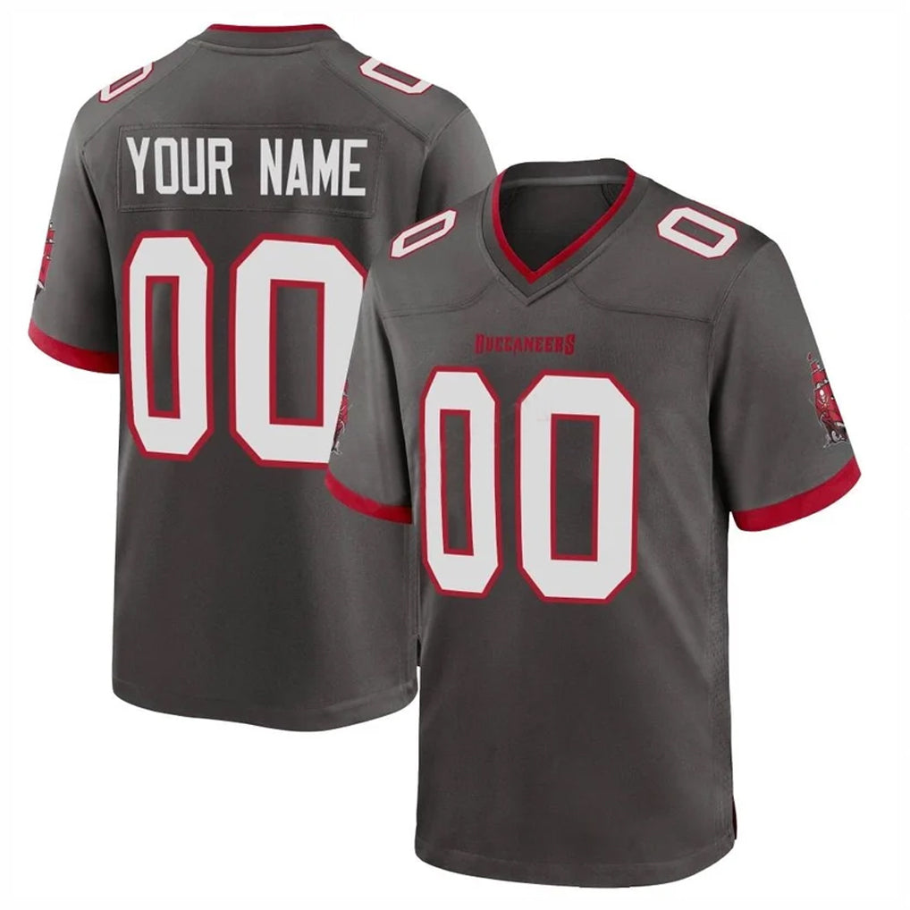 Kdoa Custom TB.Buccaneers Pewter Alternate Home Game Any Name & Numbers Stitched Jerseys