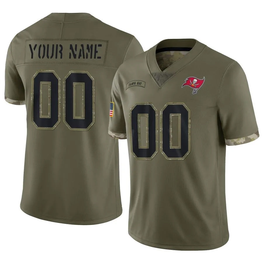 Kdoa Custom TB.Buccaneers Salute To Service Olive Stitched Jerseys