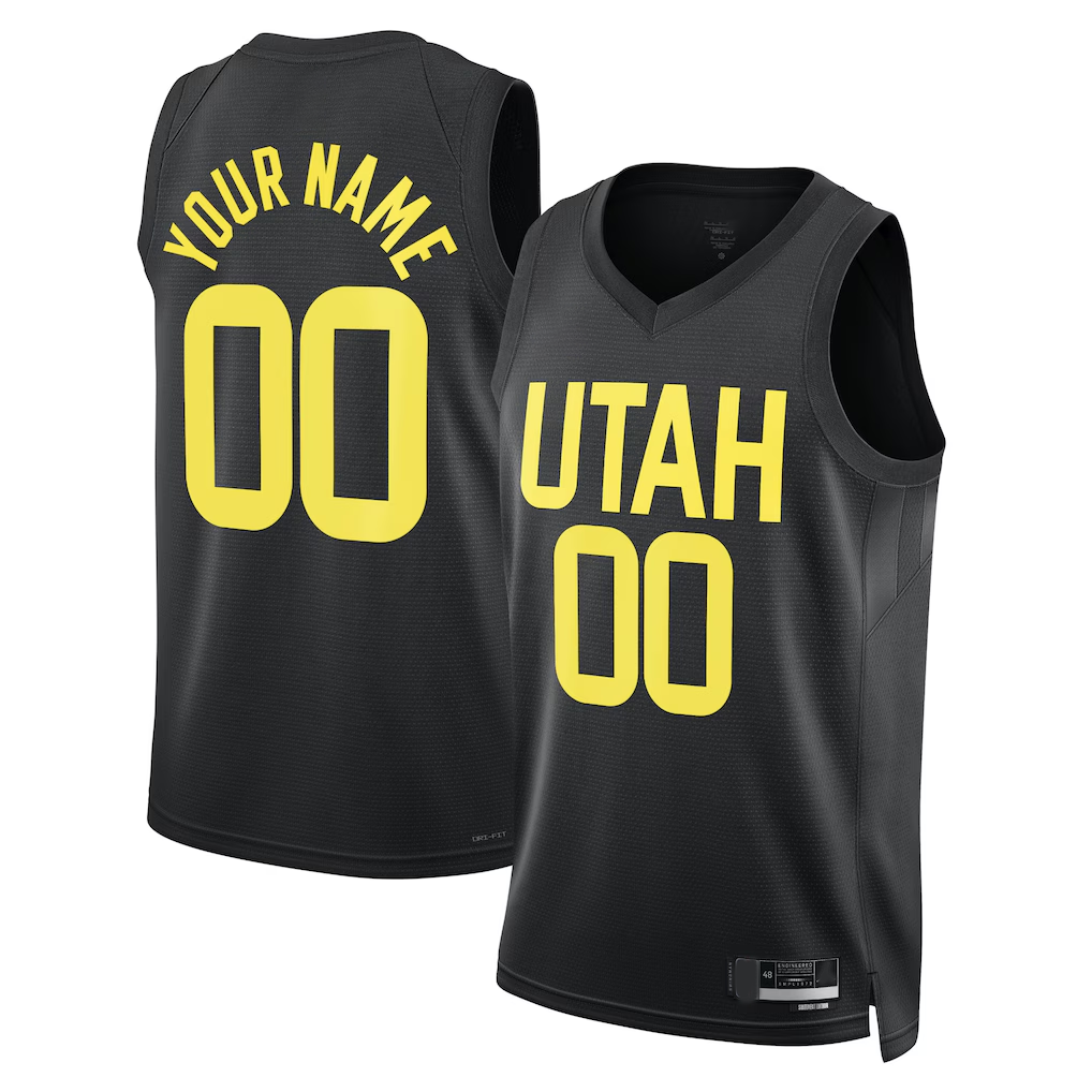 Kdoa Custom U.Jazz Black 2022-2023 Swingman Jerseys- Statement Edition