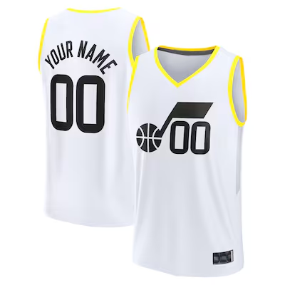 Kdoa Custom U.Jazz Fanatics White Fast Break Replica Jerseys - Association Edition -1