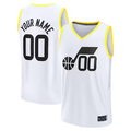 Kdoa Custom U.Jazz Fanatics White Fast Break Replica Jerseys - Association Edition -1