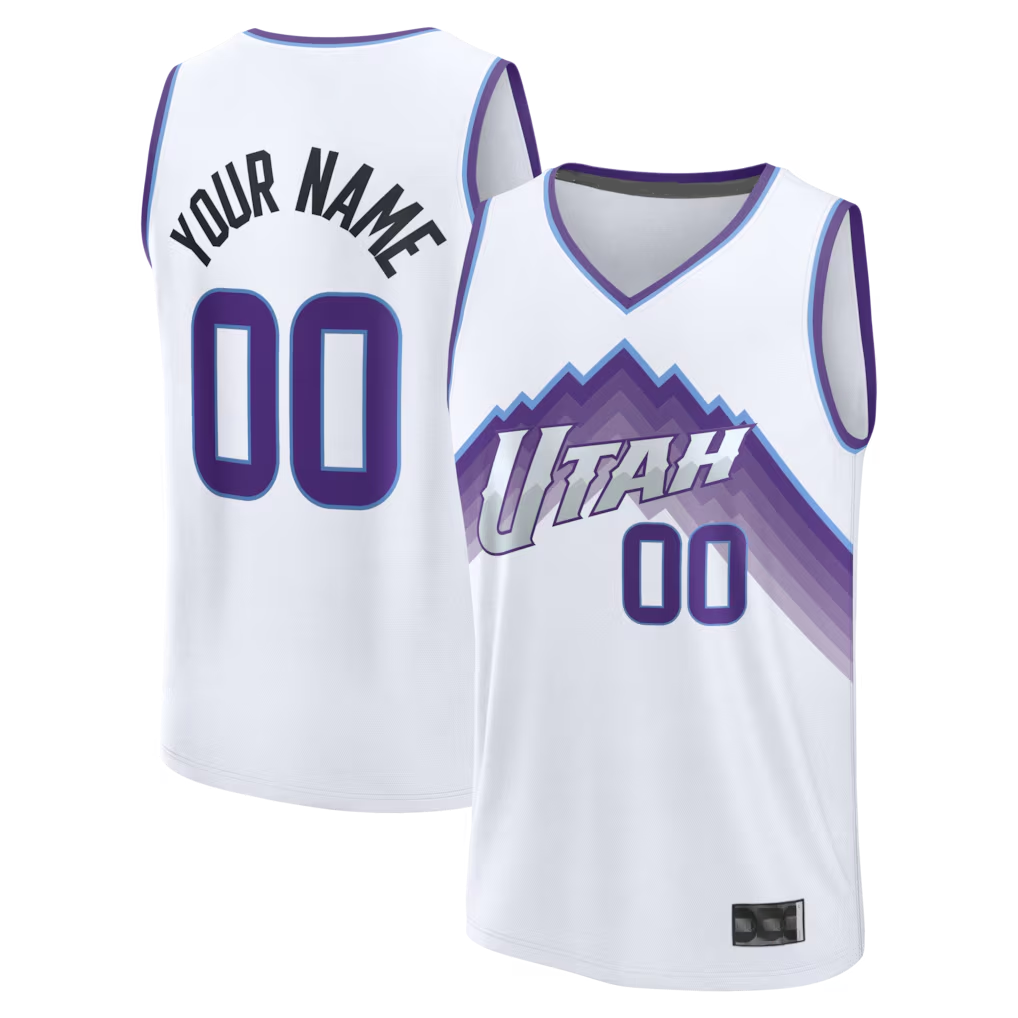 Kdoa Custom U.Jazz Fanatics White Fast Break Replica Jerseys - Association Edition
