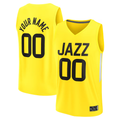 Kdoa Custom U.Jazz Fanatics Yellow Fast Break Replica Jerseys - Icon Edition