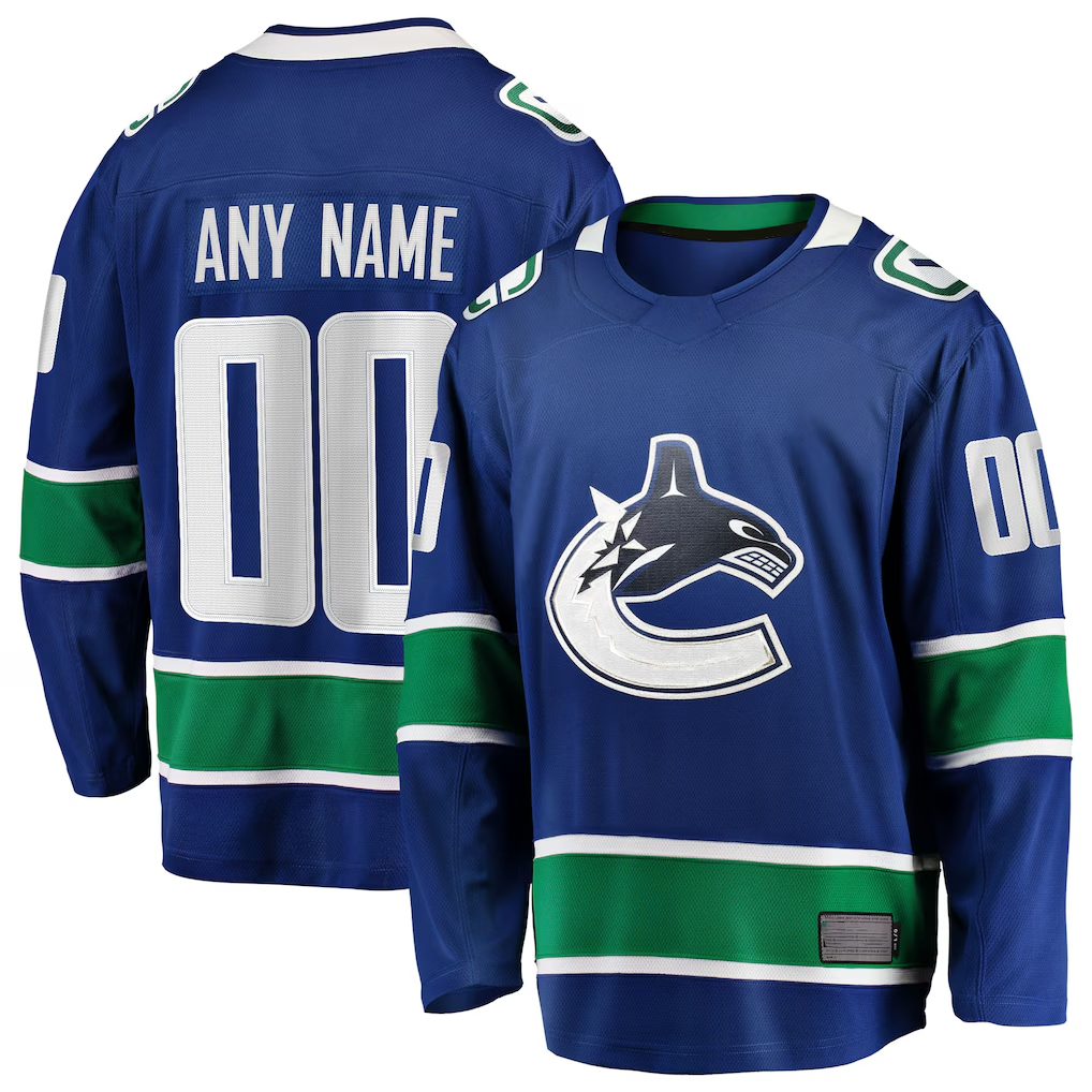 Kdoa Custom V.Canucks Blue Home Team Breakaway Jerseys