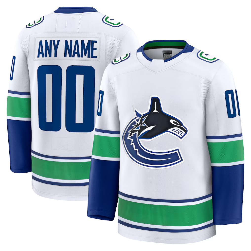 Kdoa Custom V.Canucks White Away Premium Jerseys