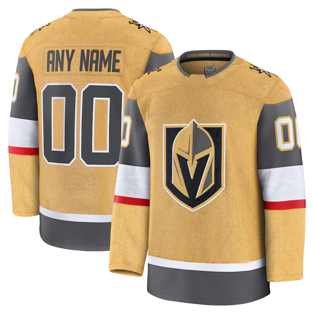 Kdoa Custom V.Golden Knights Gold Home Premium Jerseys