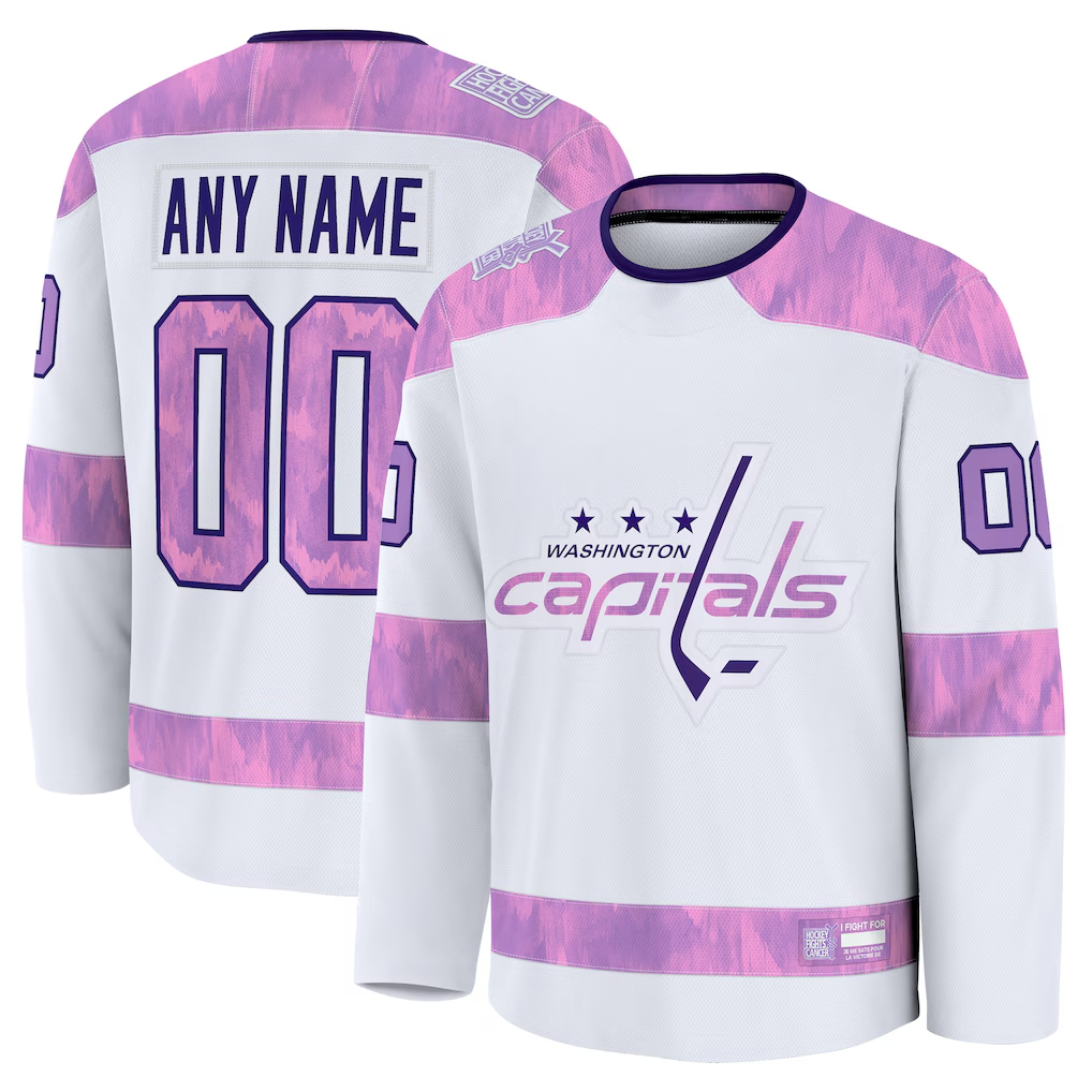 Kdoa Custom W.Capitals White 2024 Hockey Fights Cancer Practice Jerseys