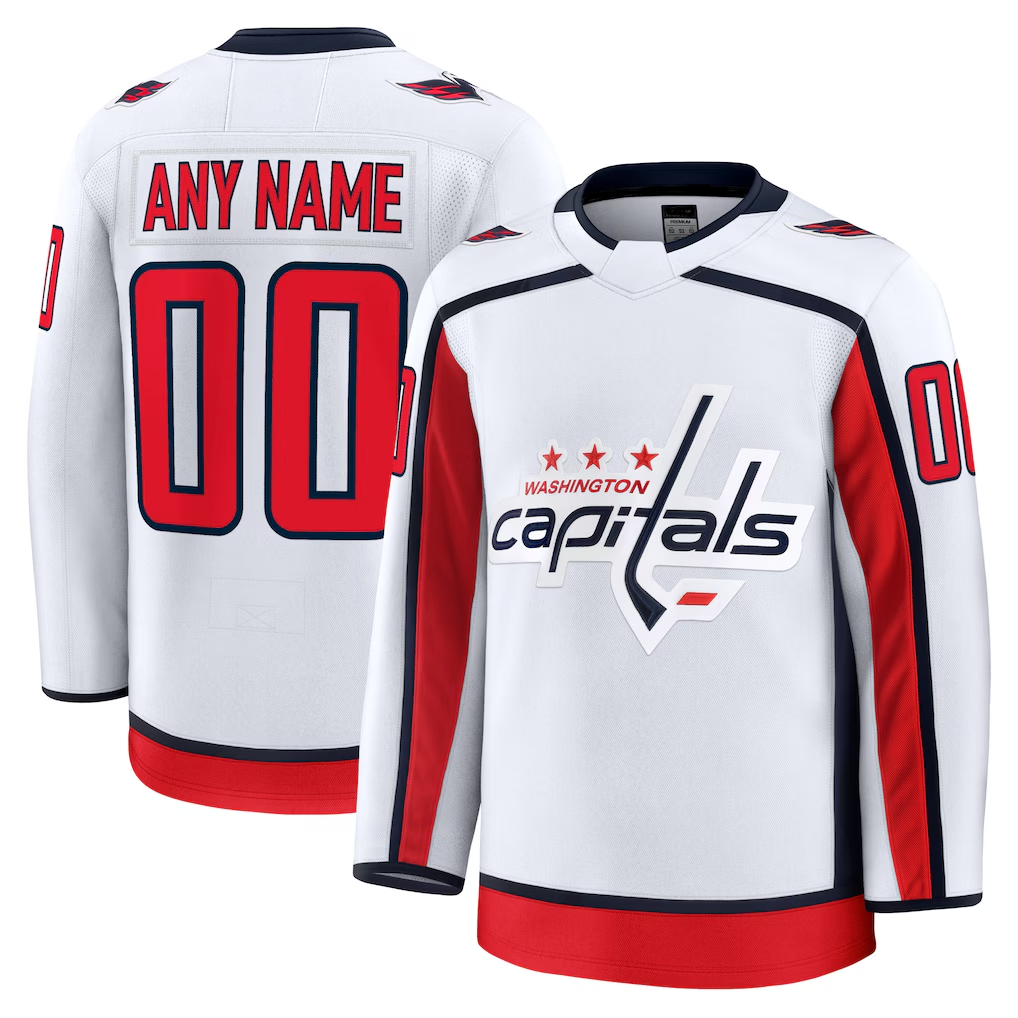 Kdoa Custom W.Capitals White Away Premium Jerseys